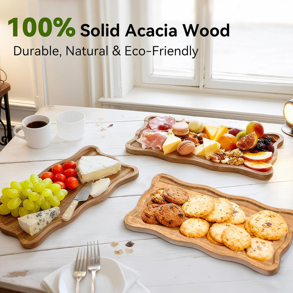 Acacia Wood 3 Tier Cupcake Stand, Serving Tray for Party, Foldable Dessert Table Display Set, Tiered Tray Decor for