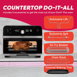 Omni Plus 19QT/18L Toaster Oven Air Fryer, 10-in-1 Functions, Fits 12" Pizza, Crisp, Broil, Bake, Roast, Toast, Warm