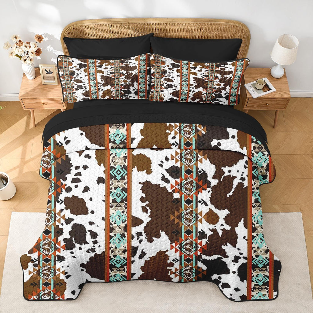 Quilt Set, 7 Pieces Western Cow Bedding, Bedspread