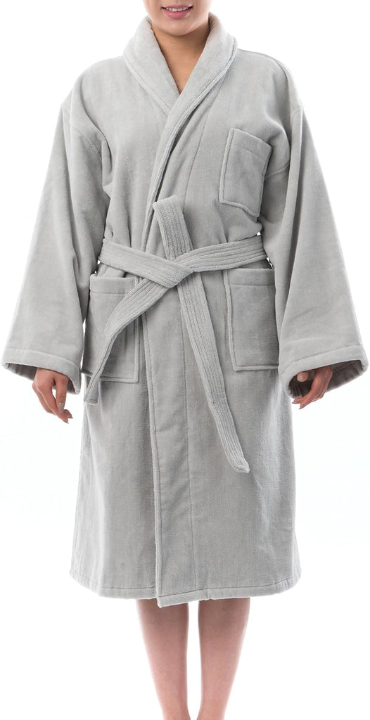 Blair Womens Cotton Terry Cloth Bathrobe Shawl Collar Velour Spa Robe