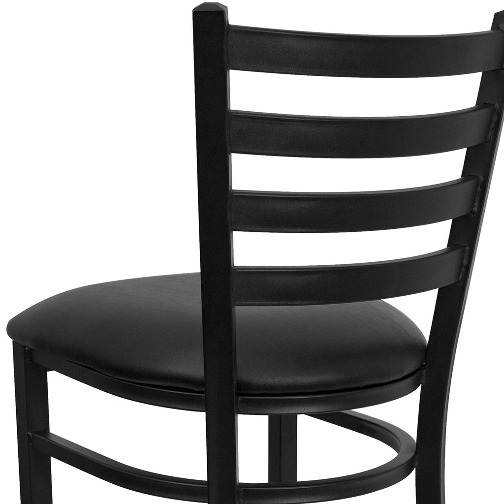Black Ladder Back Metal Restaurant Barstool