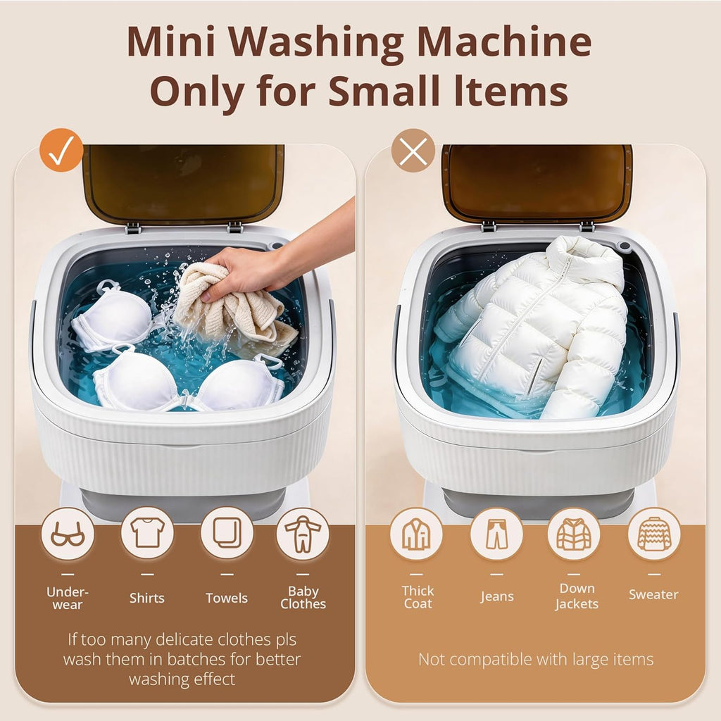 Portable Washing Machine, Mini Washer, 18L Upgraded with Spin Basket, Foldable Design Ideal for Apartment, portable