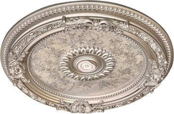 Petite Round Chandelier Ceiling Medallion or Fan Medallion, 24 Inches, Champagne