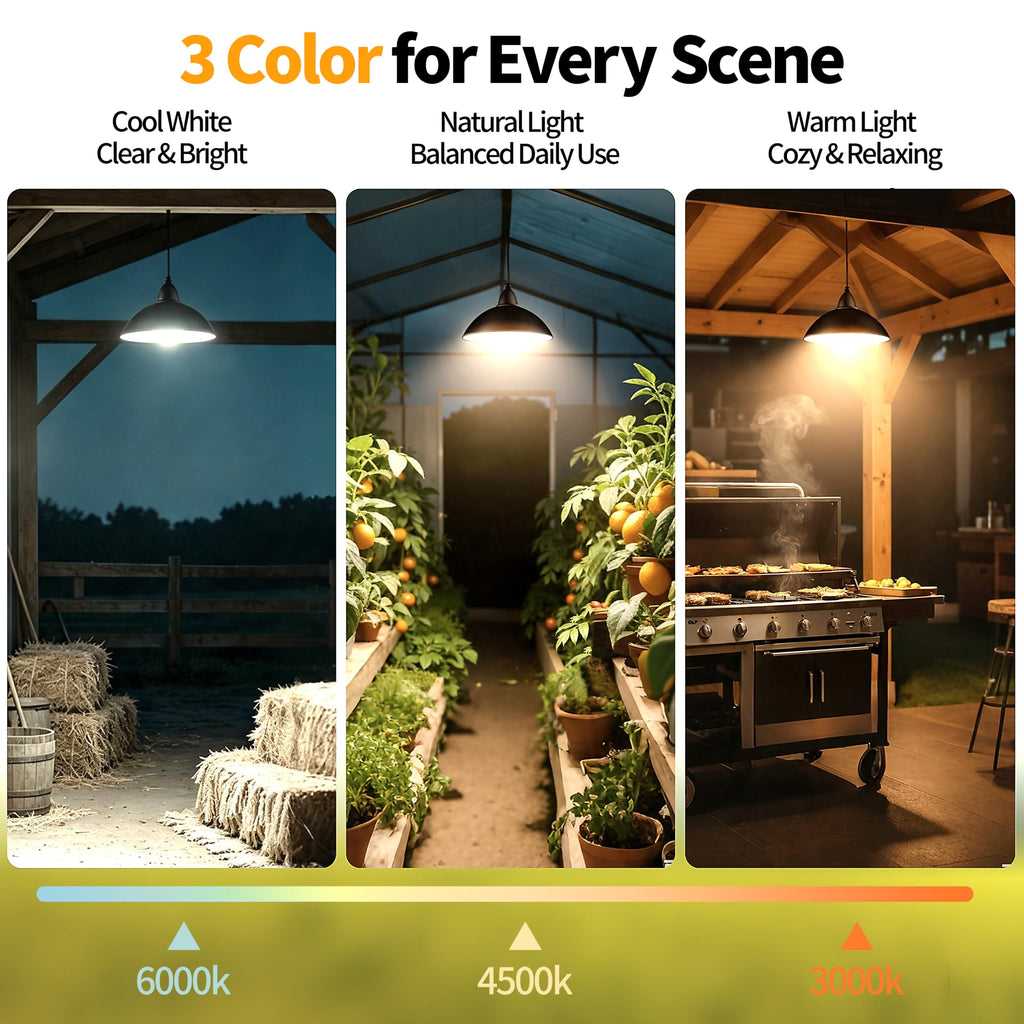Solar Pendant Lights, 2 Pack 4000mAh for Chicken Coop & Shed