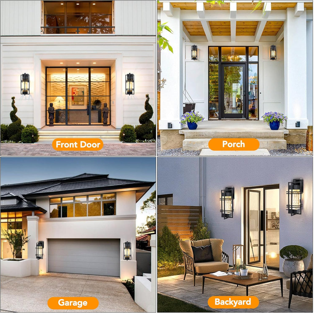Dusk to Dawn Outdoor Front Porch Light Fixtures Wall Mount,2 Pack Sensor Exterior Lighting Fixtures for House