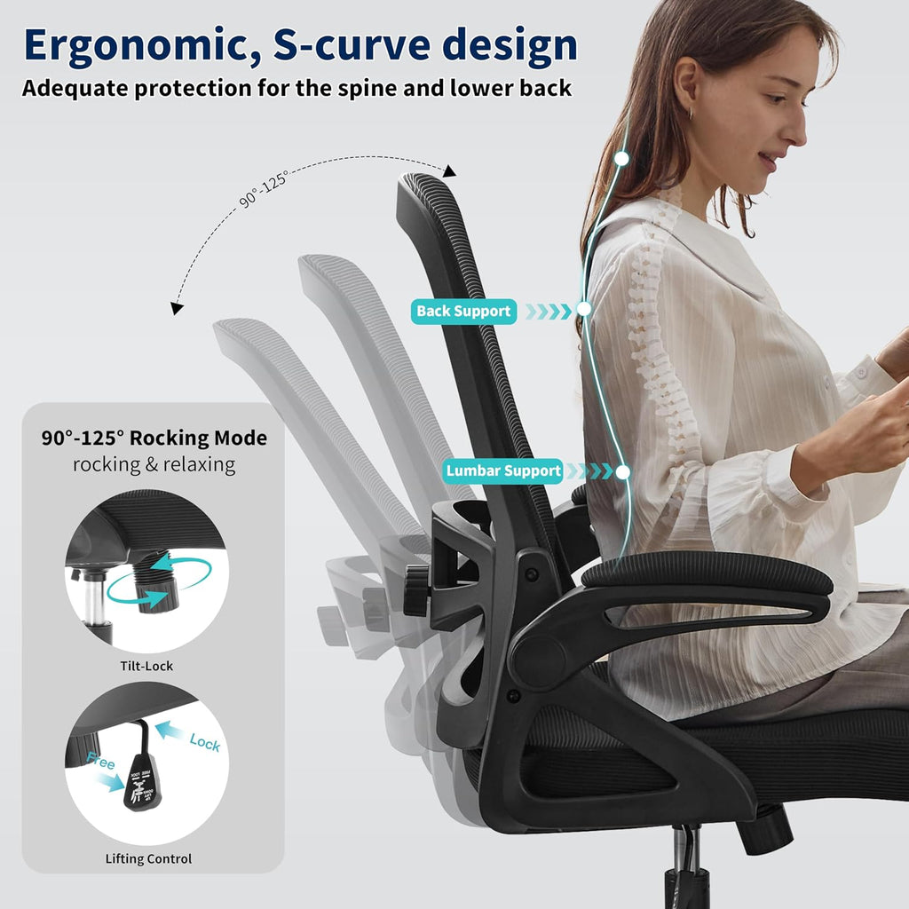 Ergonomic Office Chair Desk Chair with Adjustable Lumbar Support