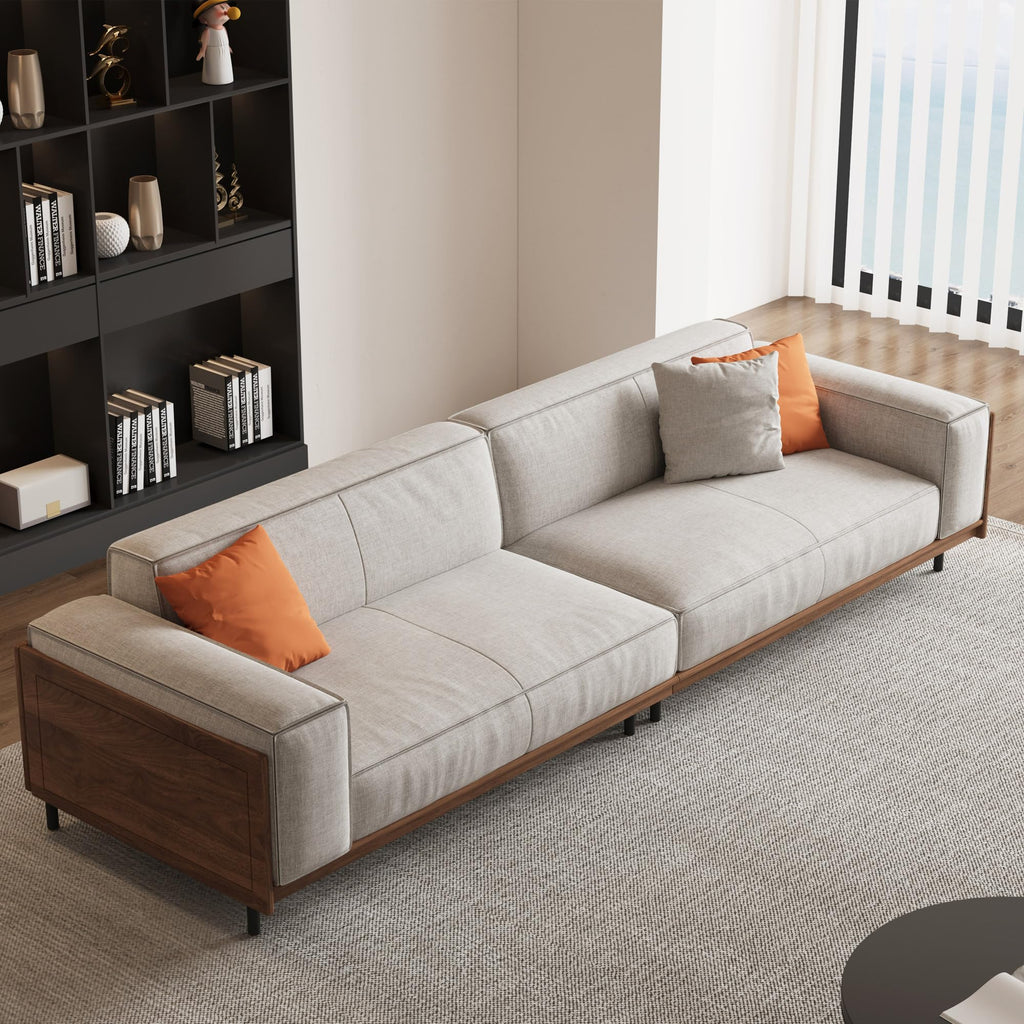 111.8" Modular Cloud Sectional Sofa, Mid-Century Modern Couch