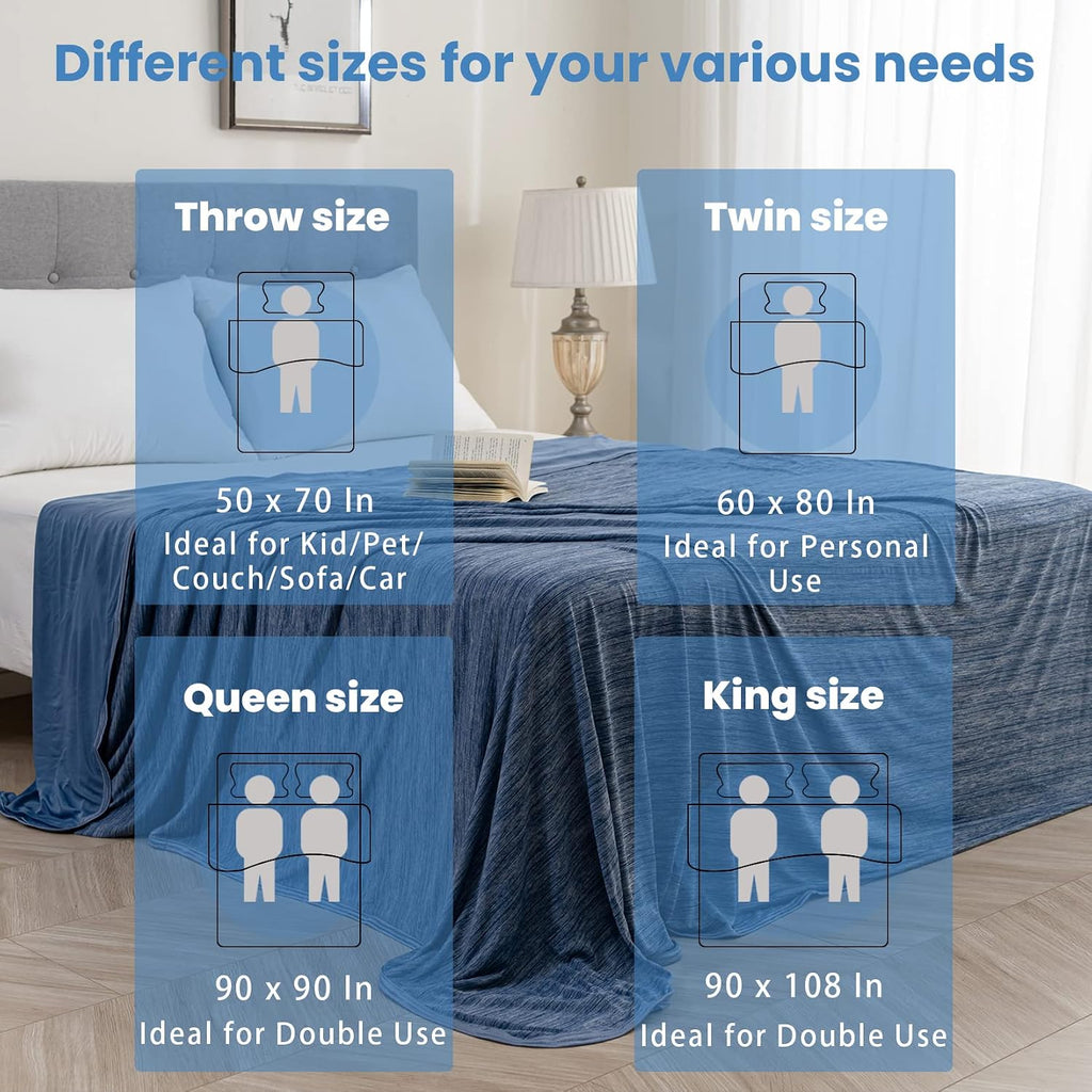 Cooling Blanket for Hot Sleepers - Soft & Lightweight Summer Cold Blanket for Night Sweats | Perfect for Bed, Couch