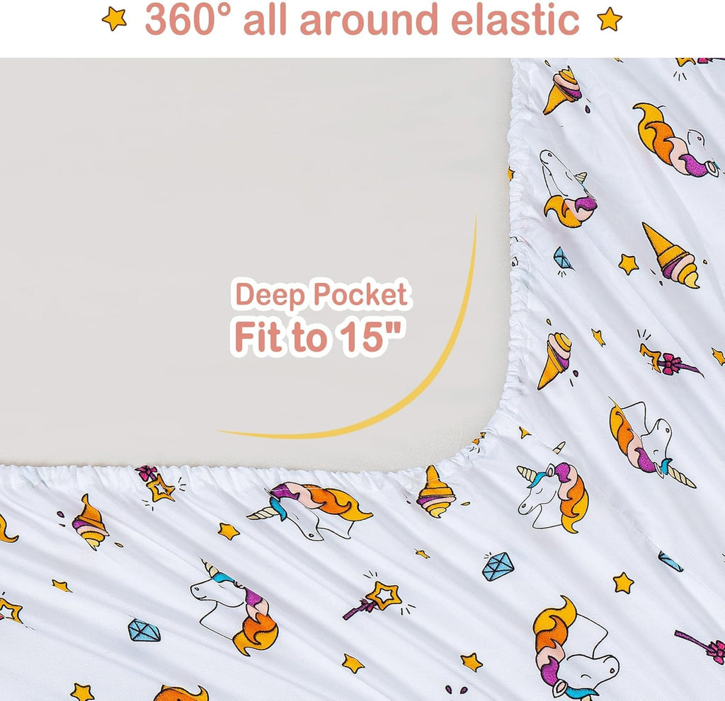 Bed in a Bag for Kids Girls Teens, 8 Pieces Comforter Bed Set with Shams, Sheet Set and Decorative Toy Pillow