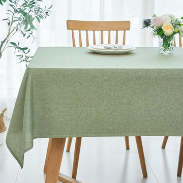 Linen Texture Tablecloth Water Resistant Antiwrinkle Spillproof Wipeable Washable Soft Fabric Table Cloth, Buffet