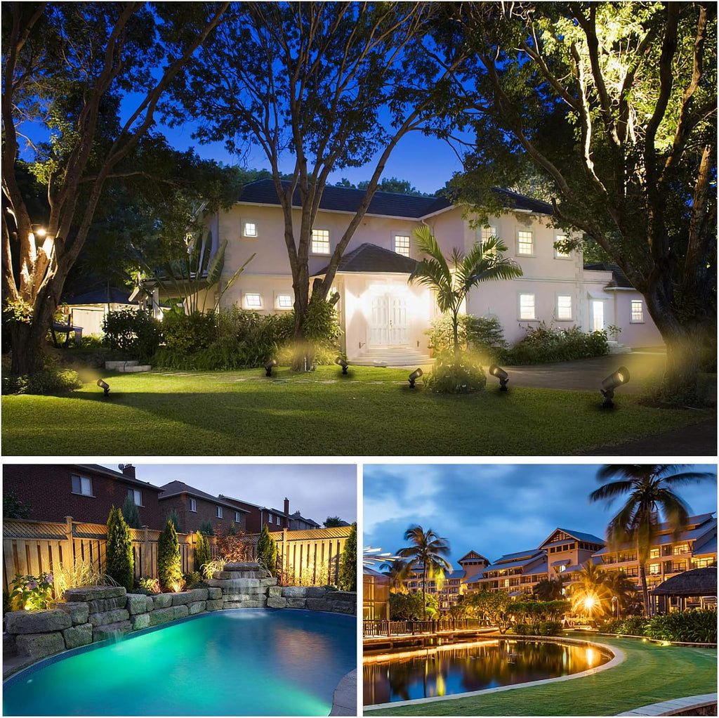 LED Landscape Lights with Connectors, 12V Low Voltage, Warm White 3000k, 4W, 175LM, Outdoor Waterproof Garden Pathway