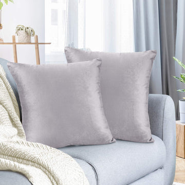 Throw Pillow Covers, Cozy Velvet Decorative Outdoor Pillow Covers 16 x 16 Inches, Soft Solid Cushion Covers for Sofa