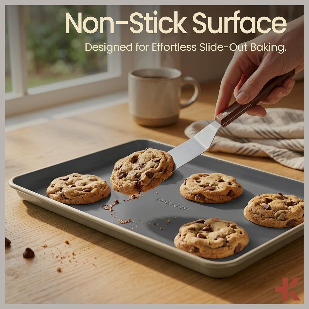 8-Piece Ceramic Coated Bakeware Sets, Nonstick Aluminized Steel Pans with Muffin, Loaf, Cake, Roasting Pan, &