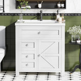 30'' Bathroom Vanity with Single Sink Combo, Freestanding Modern Bathroom Sink Cabinet