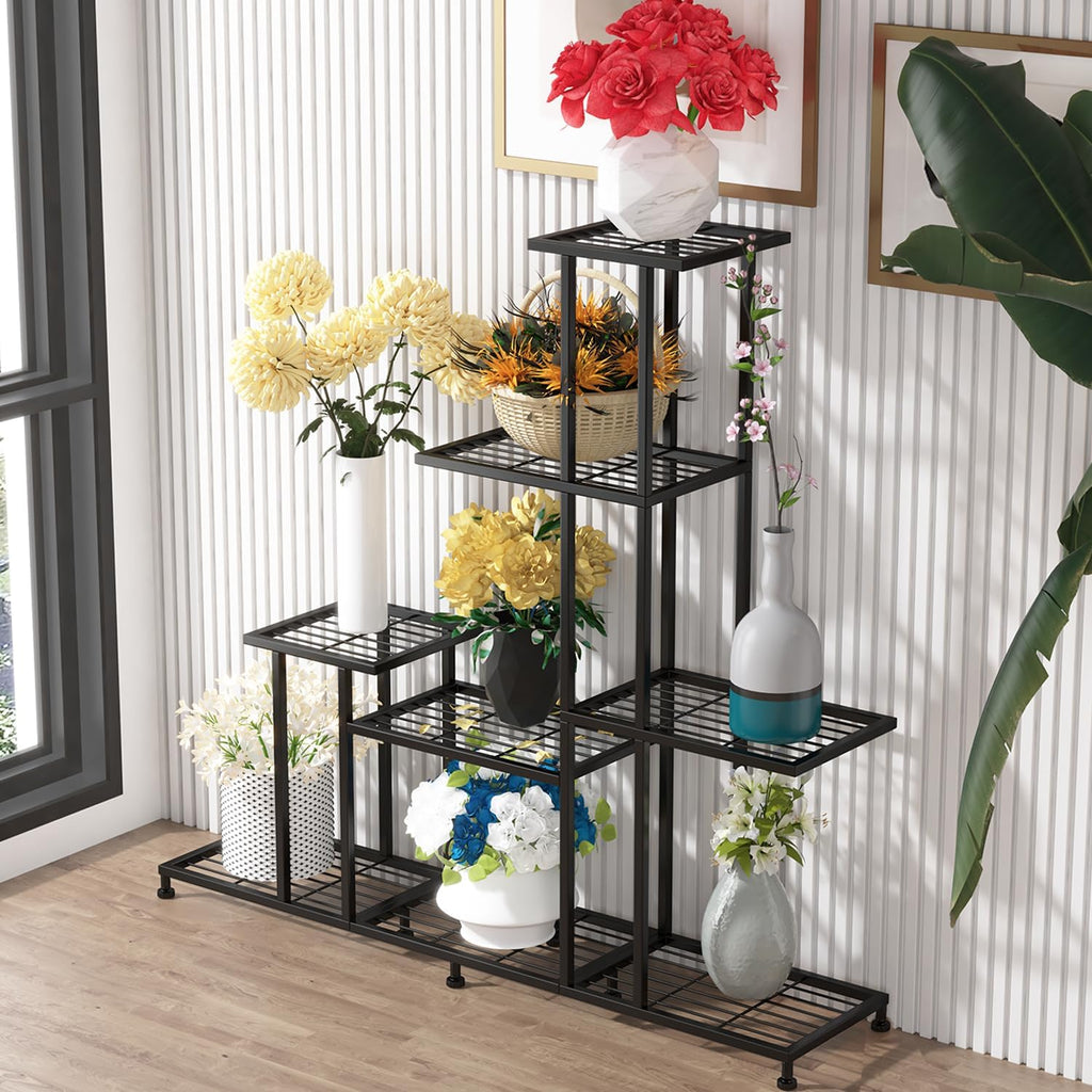 Heavy Duty Metal Plant Stand, 5 Tiers Multifunctional Plant Stand for Indoor Outdoor, for Tall Large Rack Garden