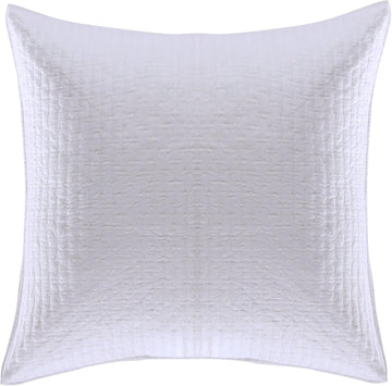 Cross Stitch - 100% Cotton - Euro Shams Set of Two - (26x26in.), No Insert - Bright White