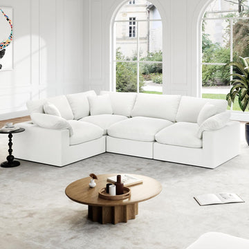 Cloud Modular Sectional Sofa, Oversized Convertible Modular Cloud Couch, Down Feather Filled Sectional Sofa Comfy Upholstered Deep Seat Couches for Living Room, Sofa Covers Washable & Replaceable