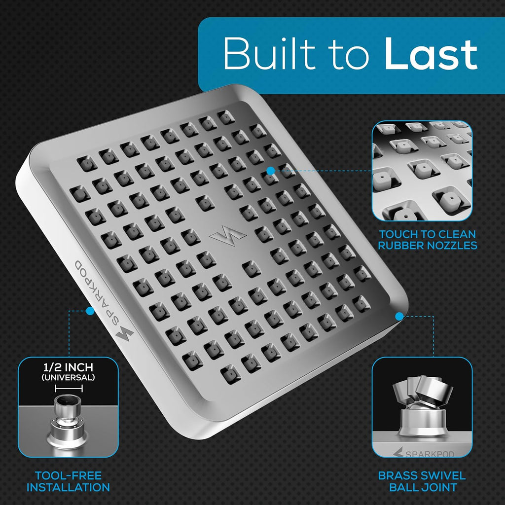 Shower Head - High Pressure Rain - Premium Quality Luxury Design