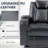 Electric Power Recliner Chair with Adjustable Headrest,Breathable Faux Leather Home Theater Seating with