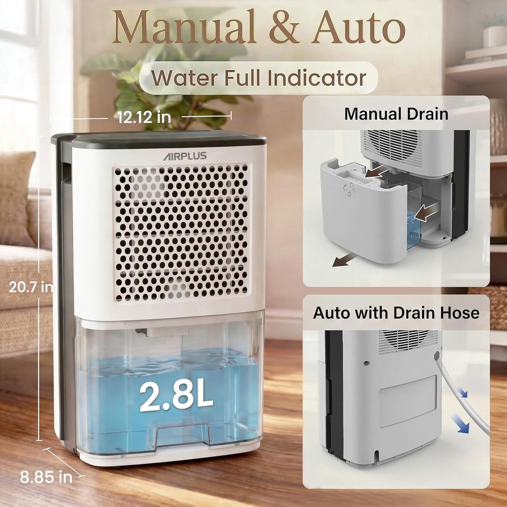 4500 Sq. Ft Dehumidifiers for Home, 70 Pints Dehumidifier for Basement with Drain Hose, Continuous Drainage