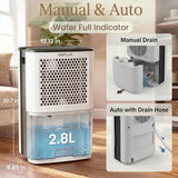 4500 Sq. Ft Dehumidifiers for Home, 70 Pints Dehumidifier for Basement with Drain Hose, Continuous Drainage