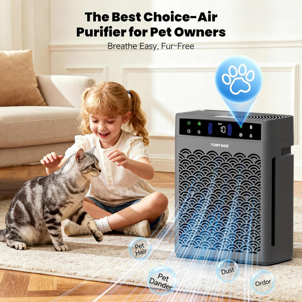 Air Purifiers for Home Large Room, Cover Up to 3000 Ft² with Air Quality Monitor and Timer, HEPA Fil