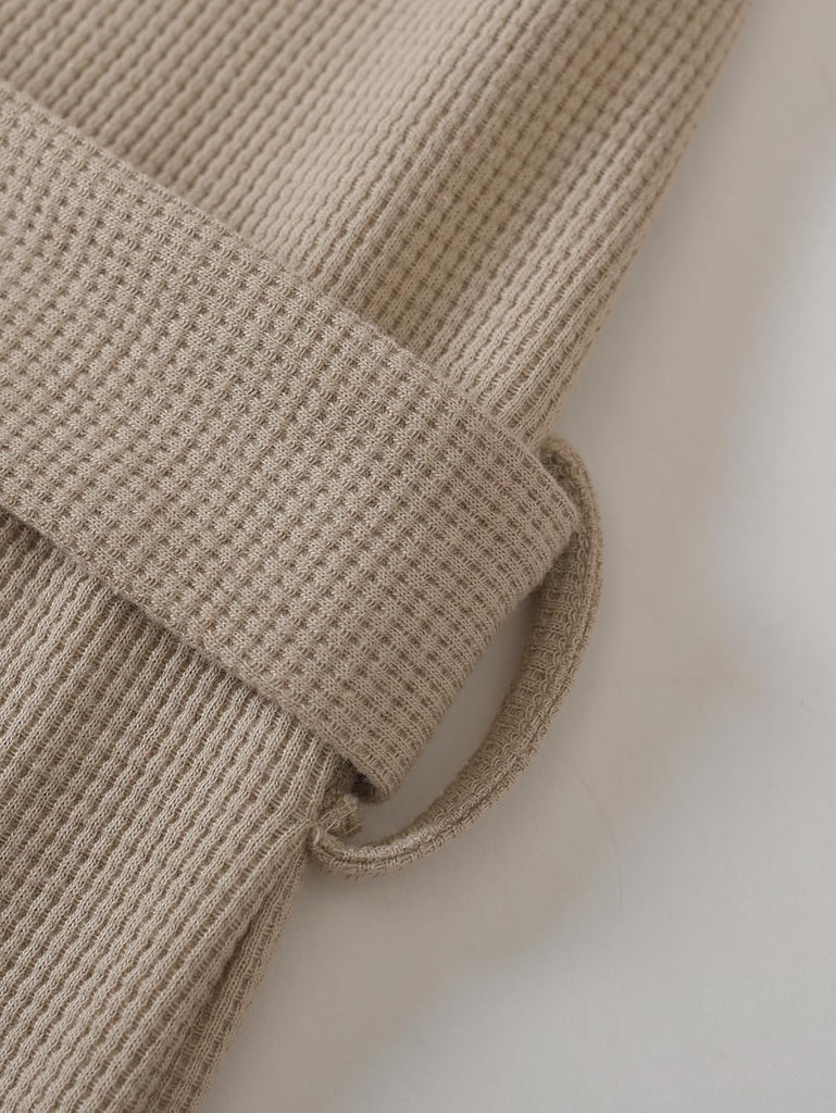 Men's Waffle Knit Hooded Robe Lightweight Bathrobe