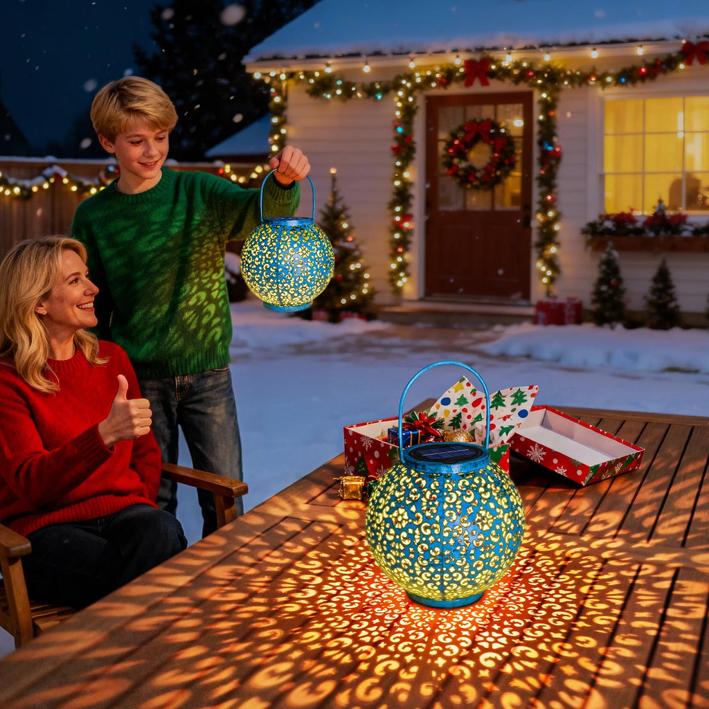 Big Solar Lantern Outdoor Waterproof, Gifts for Mom Yard Decorations Lights for Balcony Party Ornaments, Birthday