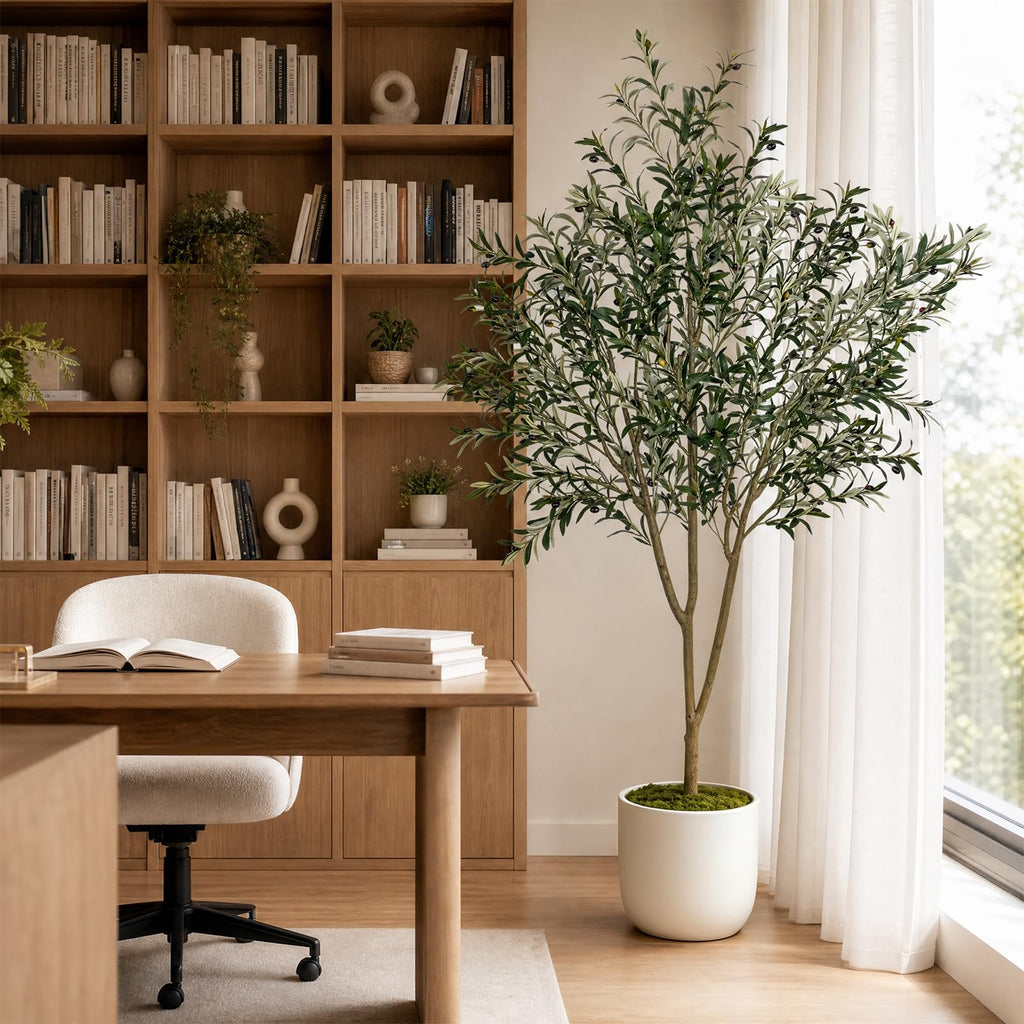 7FT Olive Tree Artificial Indoor with Green Moss
