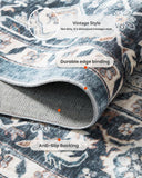2x6 Washable Runner Rug, Low-Profile Kitchen Rugs with Non-Slip Backing & Durable Edge Binding, Vint