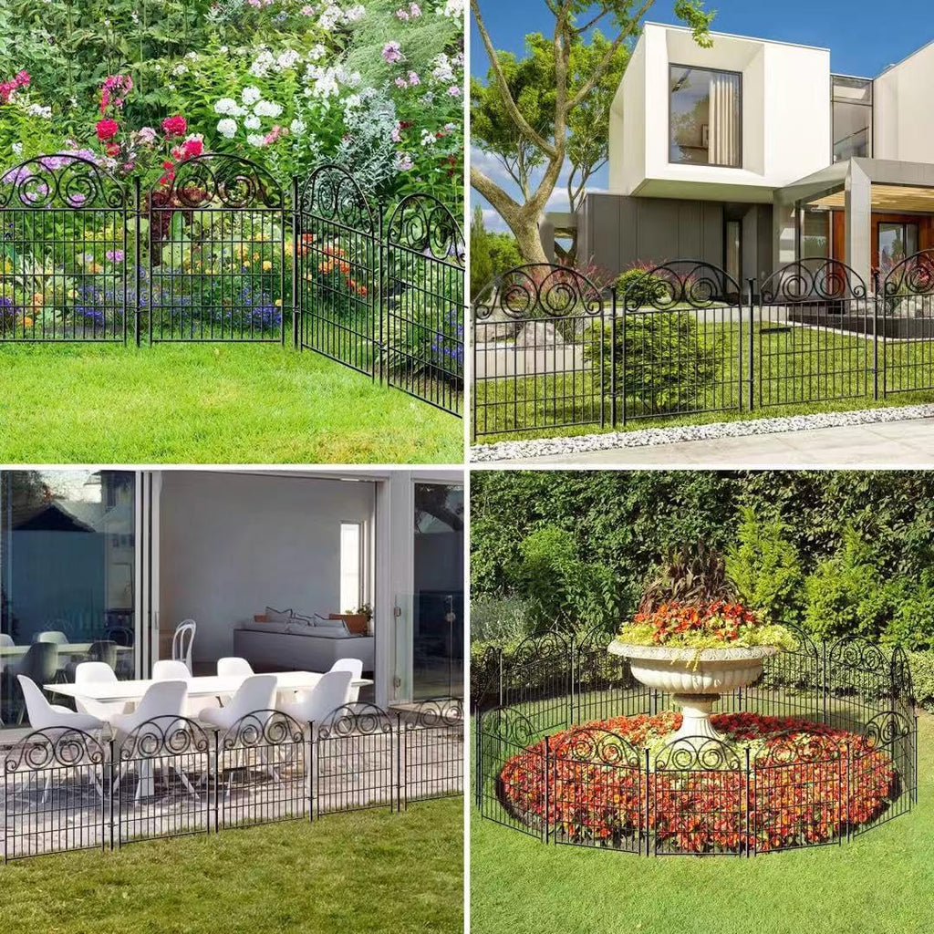 Tall Garden Fence Animal Barrier with Gate, 40 in(H) 12 Panels Garden Fences and Borders for Dogs, Dog Fence Outdoor