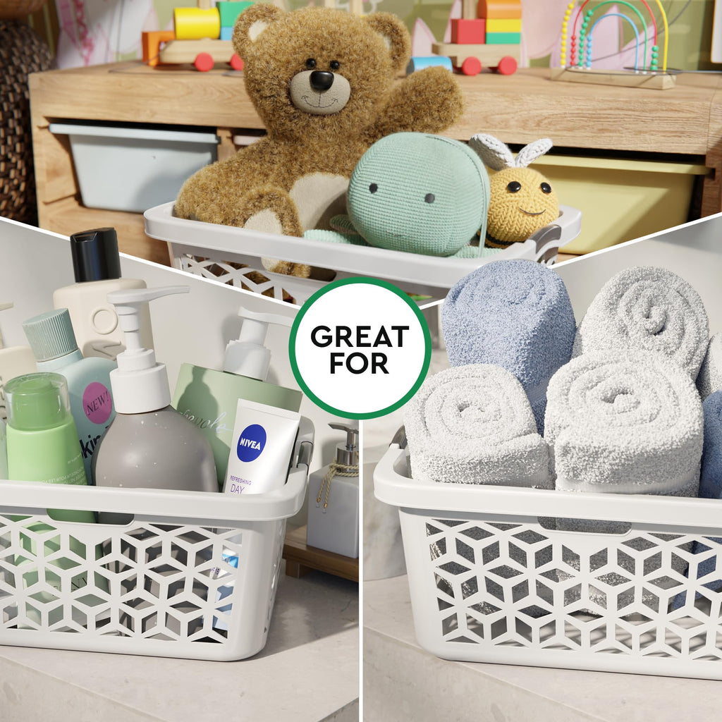 Laundry Basket - Large 2 Bushel Laundry Basket with Handles - Stackable Plastic Hamper for Dirty Clothes - Storage
