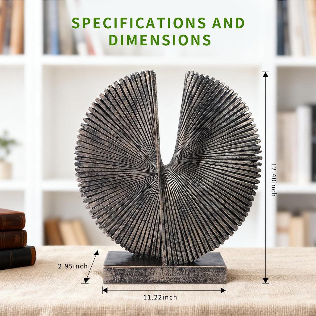 Abstract Round Decorative Sculpture , Dining Living Room Desk Decor,Geometric Home Decor Statues,Shelf Top Decor