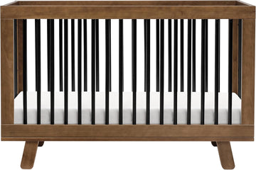 Hudson 3-in-1 Convertible Baby Crib, Natural Walnut/Black | Baby Crib Converts to Toddler Bed & Daybed - GREENGUARD