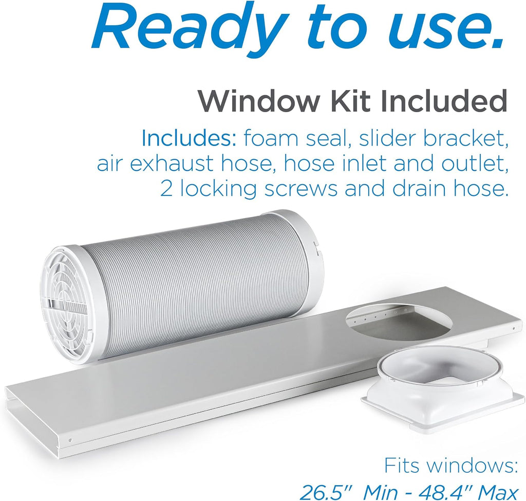 Portable Air Conditioner, 12,000 BTU Cooling, 9,000 BTU Heating for Rooms up to 550 Sq. Ft., Follow Me Remote