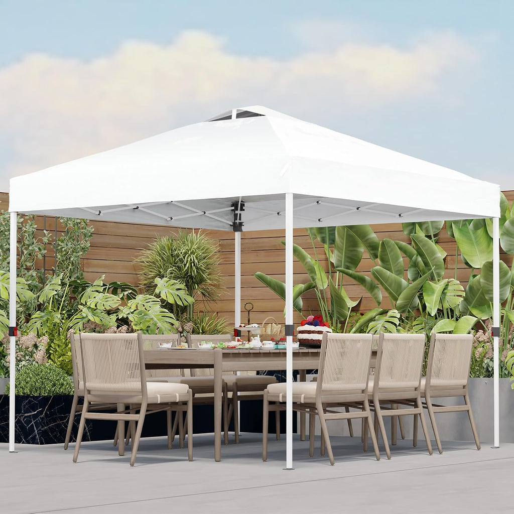 Shades 10x10 Pop Up Canopy with One Push Setup,Heavy Duty Beach Tent with Wheels for Easy Moving