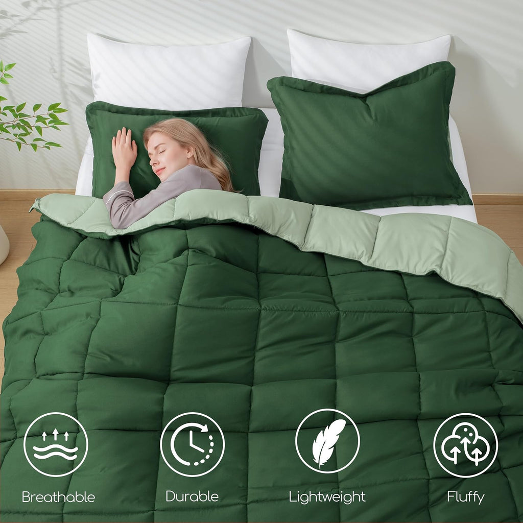 HIG 3pc Green Twin/Twin XL Bedding Comforter Set Duvet Insert Blanket