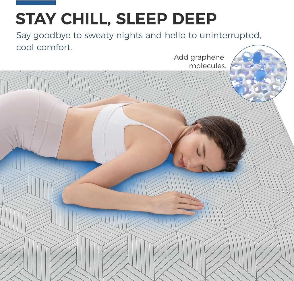 Medium Queen Mattress 12 Inch Memory Foam Mattress Queen Size Bed in a Box for Back Pain Relief and Cool Sleep with