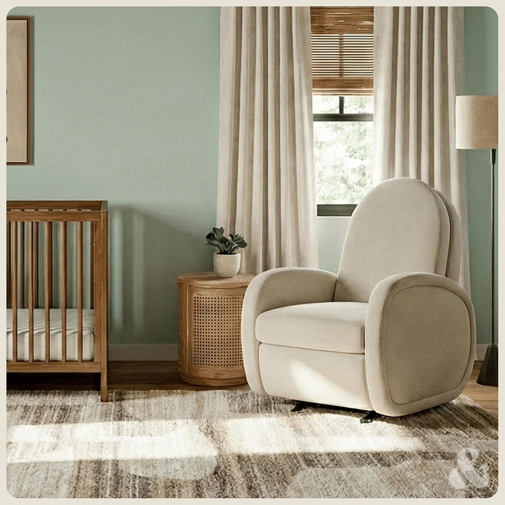 Power Glider Recliner | Contemporary Nursery Glider Chair | Adjustable Headrest & Glide | Live Smart