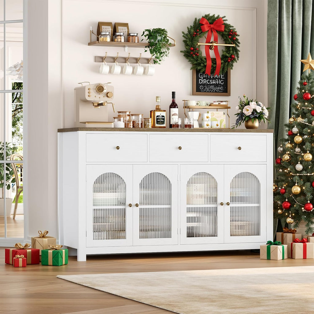 Buffet Cabinet with Storage, 55.1" Large Sideboard Buffet Cabinet