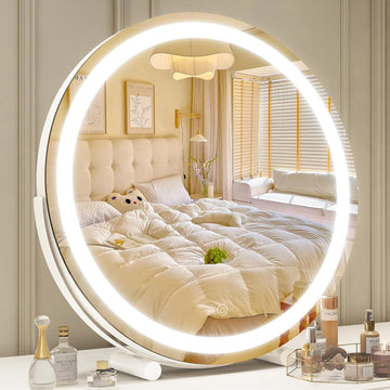 Makeup Mirror with Lights, 18 Inch Vanity Mirror with Lights, Lighted Makeup Mirror, Smart Touch Control Round Lighted