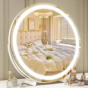 Makeup Mirror with Lights, 18 Inch Vanity Mirror with Lights, Lighted Makeup Mirror, Smart Touch Control Round Lighted