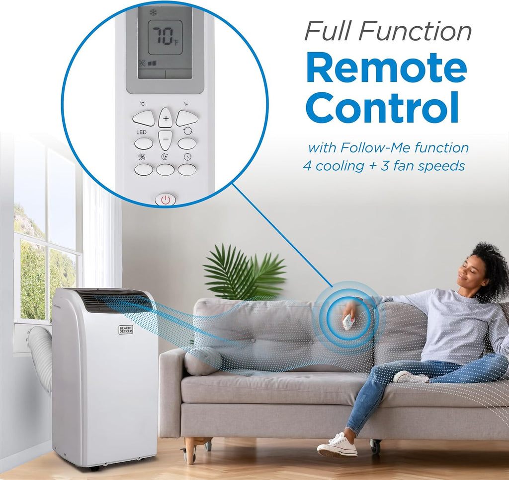 Smart Portable Air Conditioner, 12,000 BTU for Rooms up to 550 Sq. Ft.