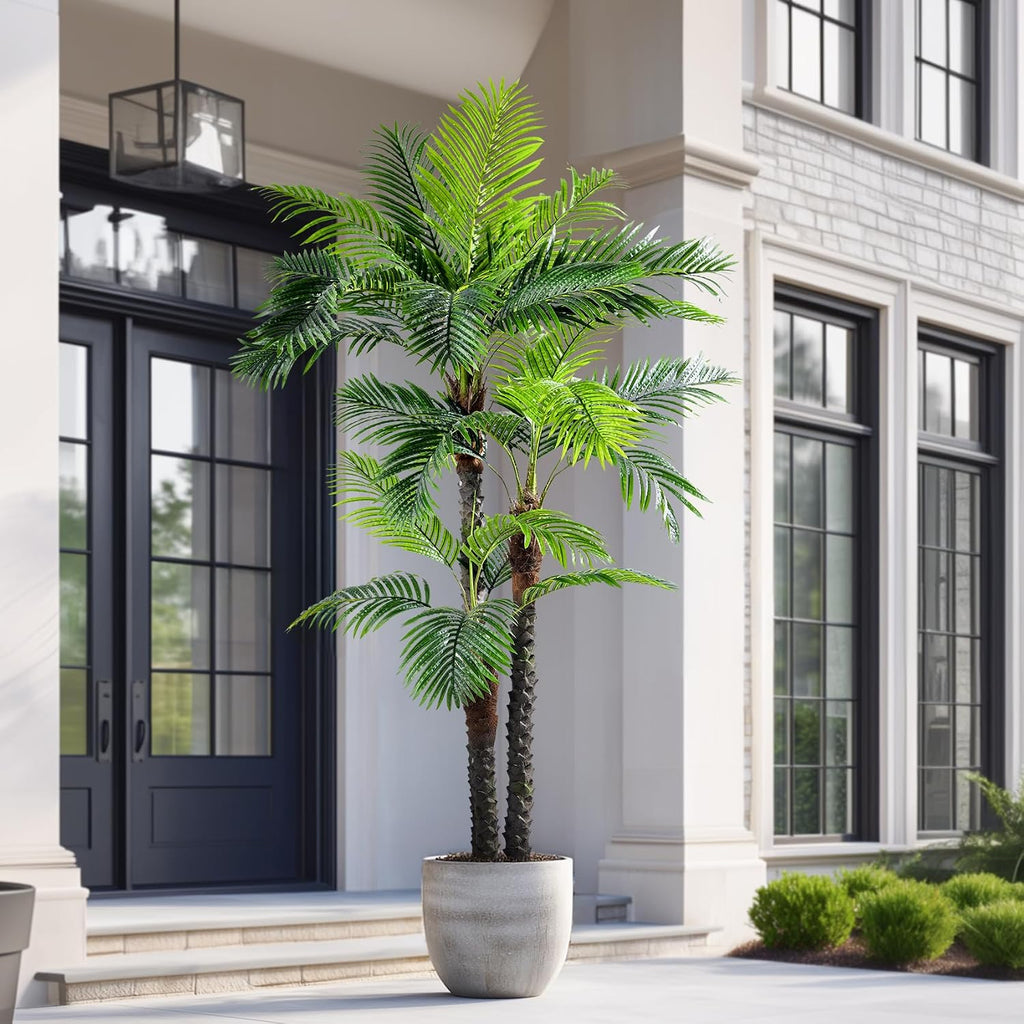 8.2FT Artificial Phoenix Palm Tree Artificial Plants Indoor Outdoor Large Faux Coconut Silk Palm Tree Tropical Fake