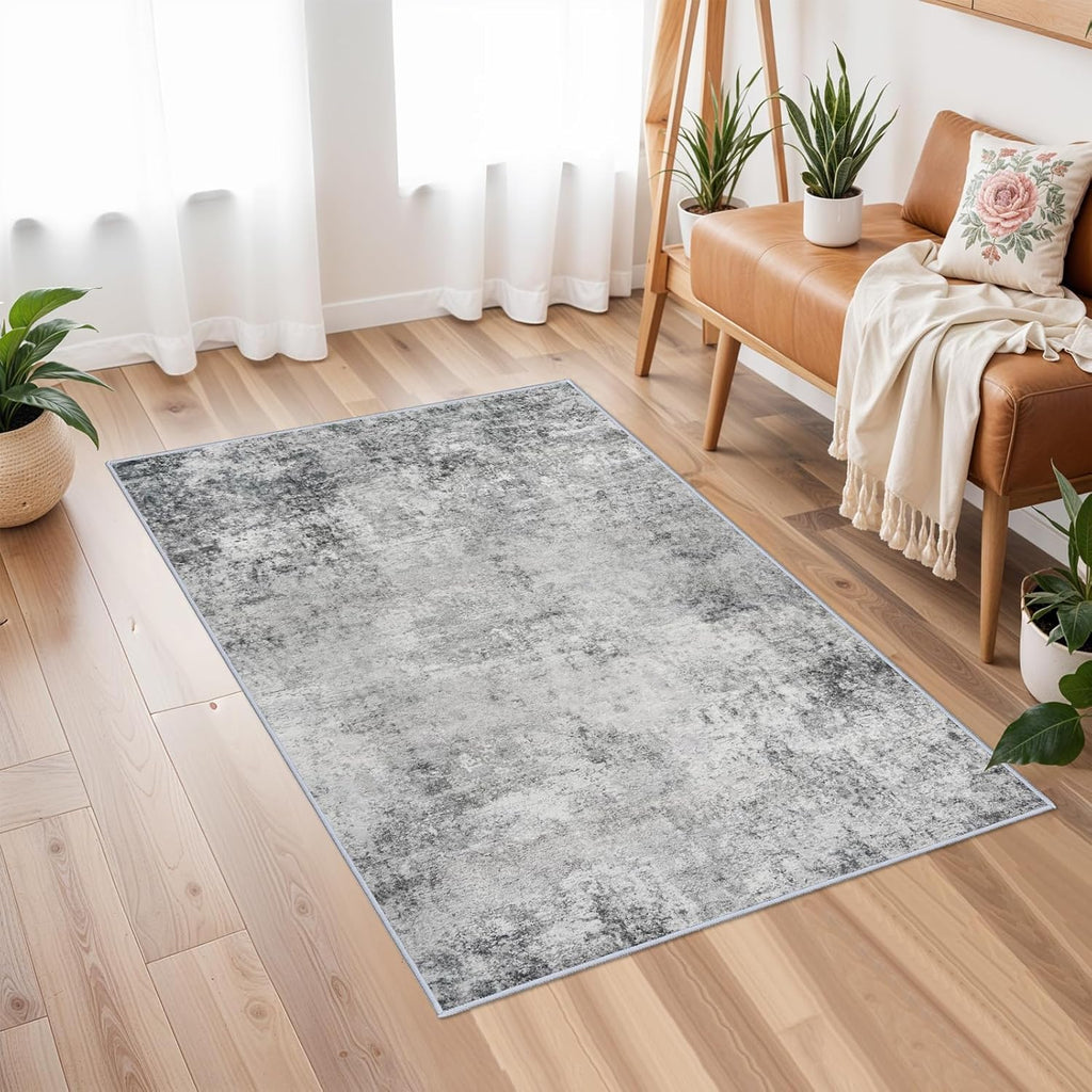 Washable 2x3 Abstract Area Rug - Large Living Room Area Rugs Modern Stain Resistant Indoor mat Dining Room Non Slip