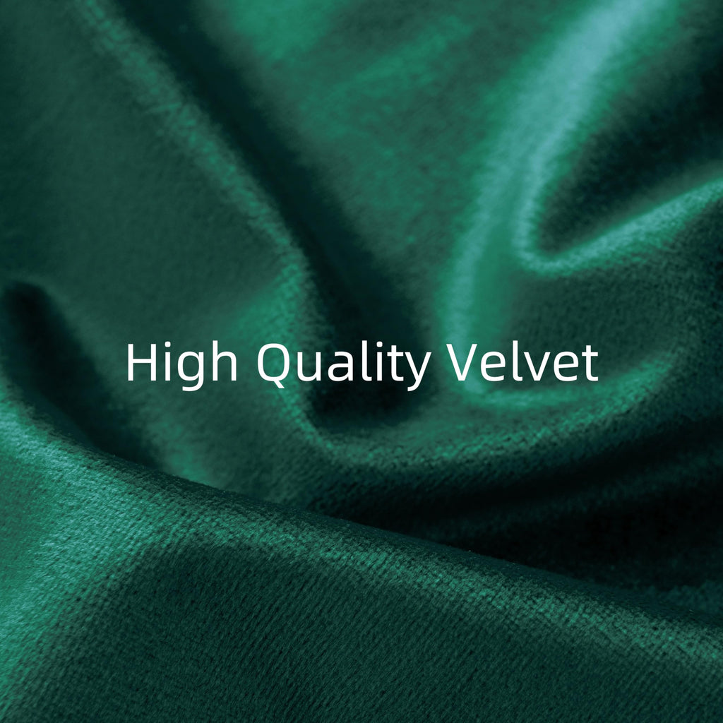 Dark Green Velvet Curtains with Back Tab and Rod Pocket