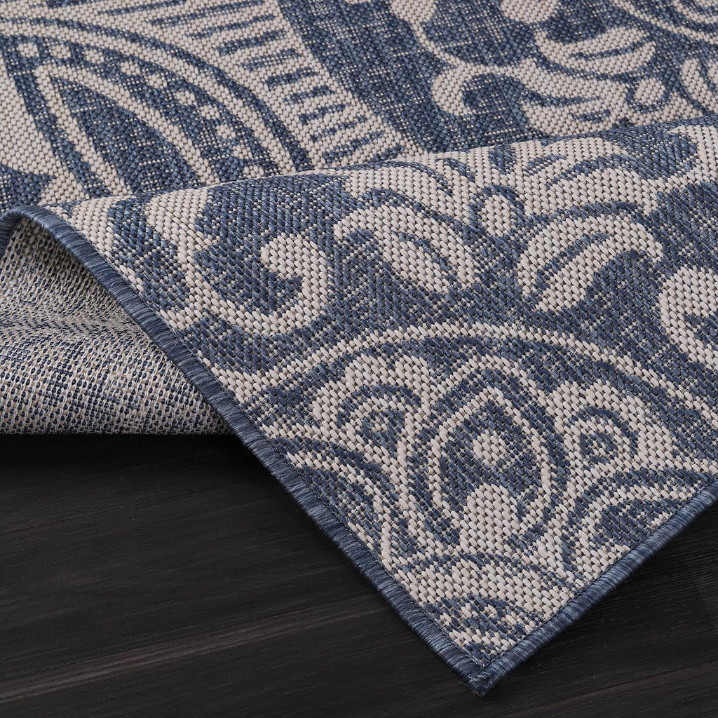 Medallion Outdoor Rug 5x7 Washable Outside Carpet for Indoor Patio Porch Waterproof Easy Cleaning No
