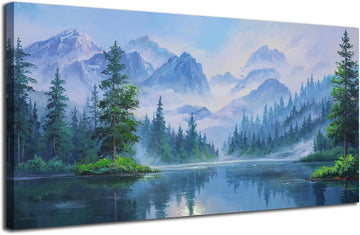 Large Landscape Wall Art Nature Canvas Textured Forest Scenery Pictures Wall Decor Living Room Paintings Artwork