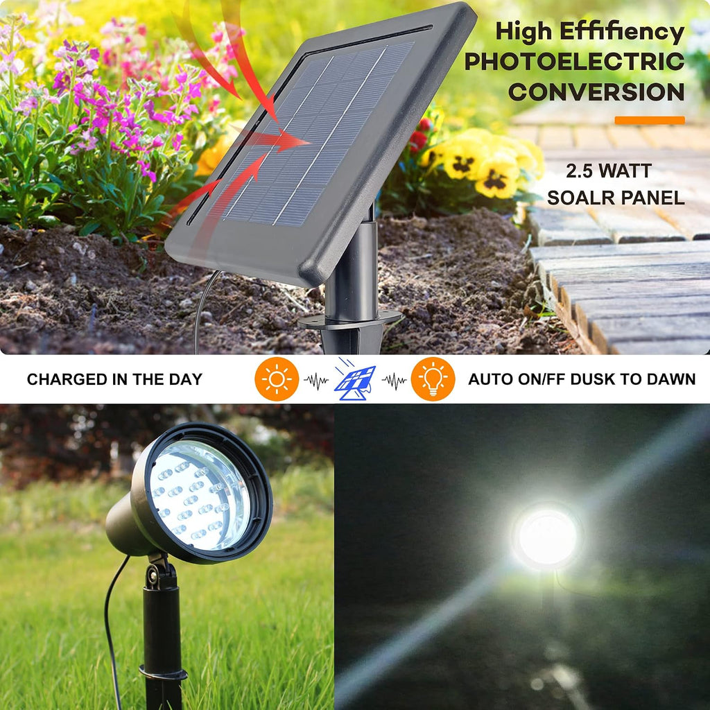 Solar Spotlights Outdoor Waterproof Bright Solar Wall Light Led Security Flood Light Solar Powered for Flag Patio
