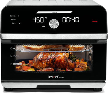 Omni Plus 19QT/18L Toaster Oven Air Fryer, 10-in-1 Functions, Fits 12" Pizza, Crisp, Broil, Bake, Roast, Toast, Warm